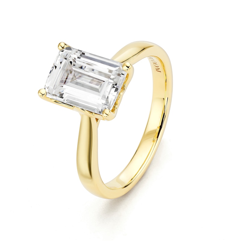 Main Image 2 of BLOOM 14ct Yellow Gold 2.50ct Lab Grown Diamond Emerald Solitaire Ring