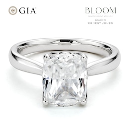 BLOOM 14ct White Gold 2.50ct Lab Grown Diamond Cushion Solitaire Ring