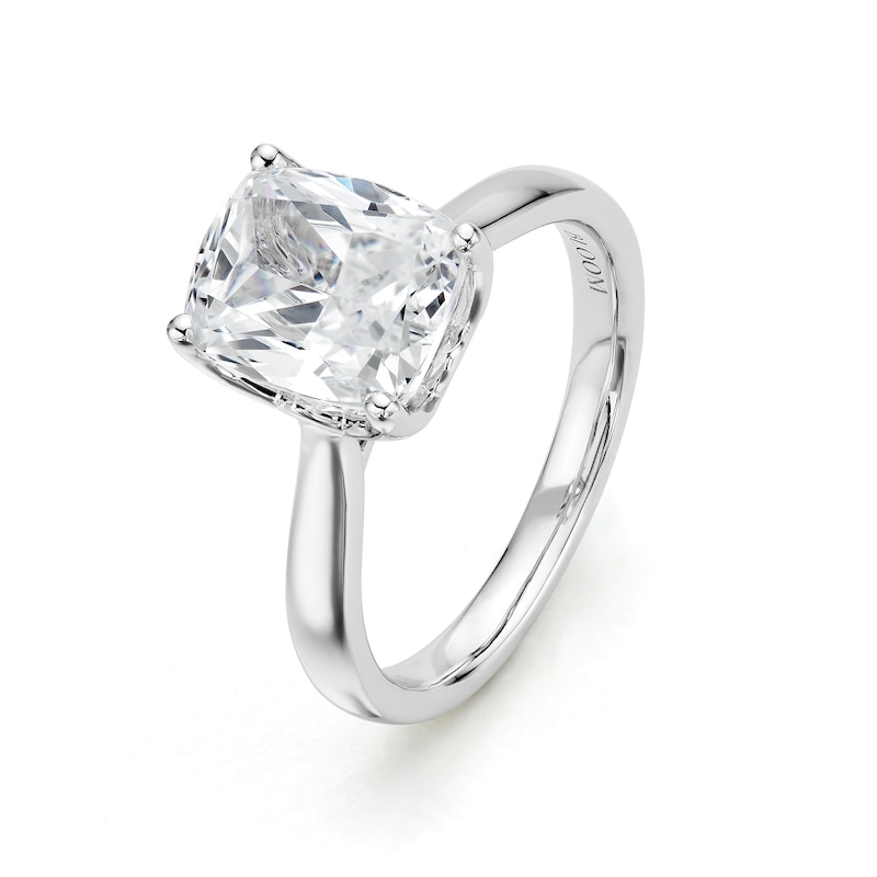 Main Image 2 of BLOOM 14ct White Gold 2.50ct Lab Grown Diamond Cushion Solitaire Ring