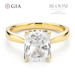 BLOOM 14ct Yellow Gold 2.50ct Lab Grown Diamond Cushion Solitaire Ring