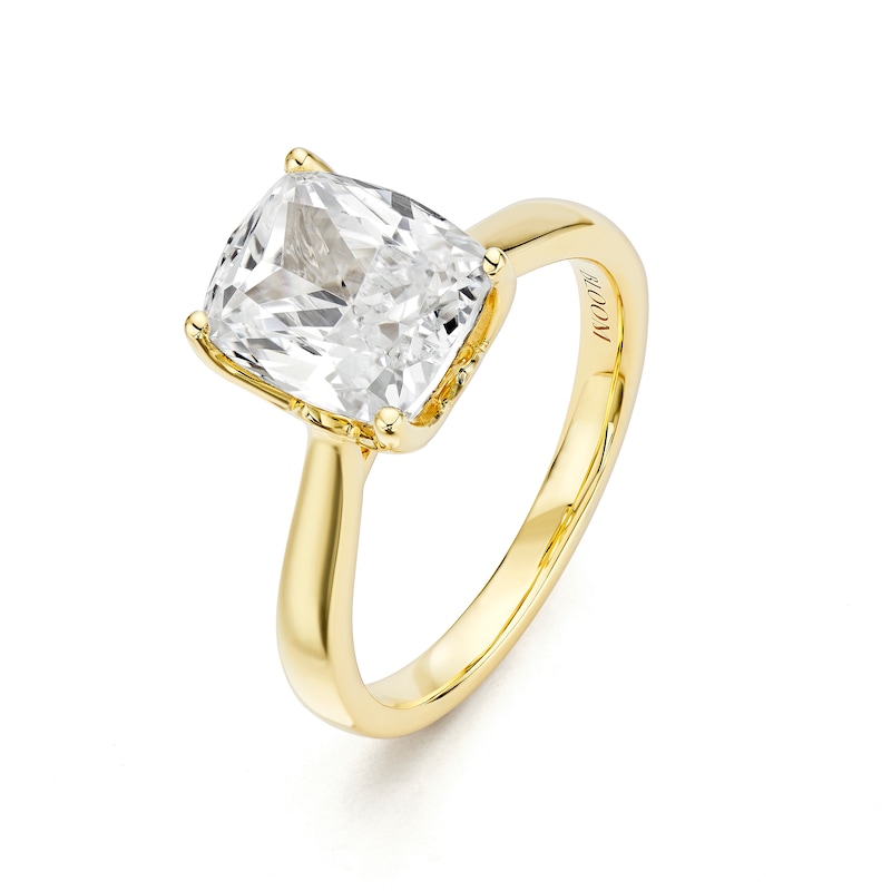 Main Image 2 of BLOOM 14ct Yellow Gold 2.50ct Lab Grown Diamond Cushion Solitaire Ring