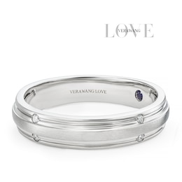 Vera Wang Men's Platinum Diamond 4 Stone Certificated Diamond Ring