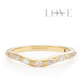 Vera Wang 18ct Yellow Gold Marquise Cut Curved Eternity Certificated 0.25ct Diamond Ring