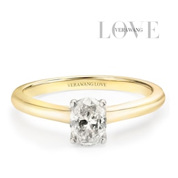 Engagement Ring Vera Wang 18ct Yellow Oval Shaped Solitaire Certificated&nbsp;0.53ct Diamond Ring