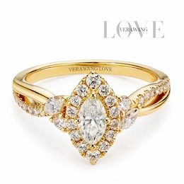 Engagement Ring Vera Wang 18ct Yellow Gold Marquise Halo Certificated 0.70ct Diamond&nbsp;Ring