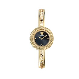 Versace Greca Pendant 28mm Black Dial & Gold Tone Watch