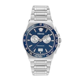 Versace Greca Reaction 43mm Blue Dial & Stainless Steel Watch