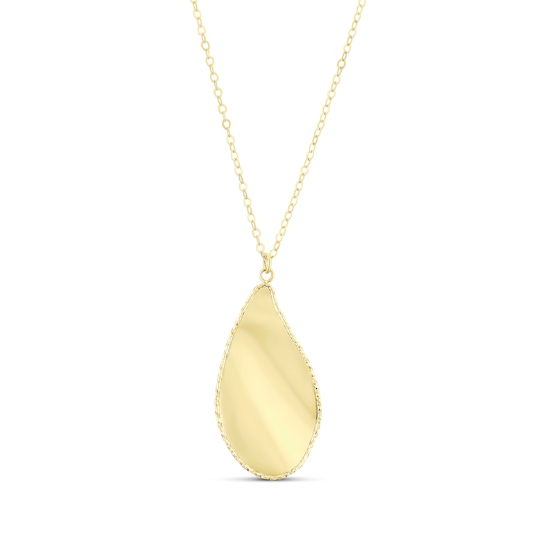 Main Image 1 of 9ct Yellow Gold Organic Leaf Pendant