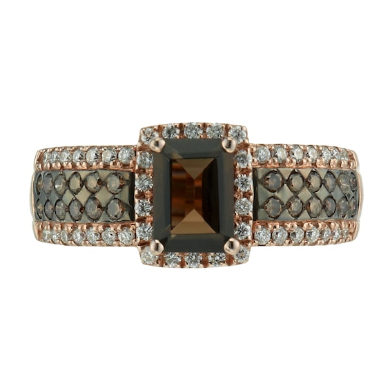 Le Vian 14ct Rose Gold Quartz and 0.52ct Diamond Ring