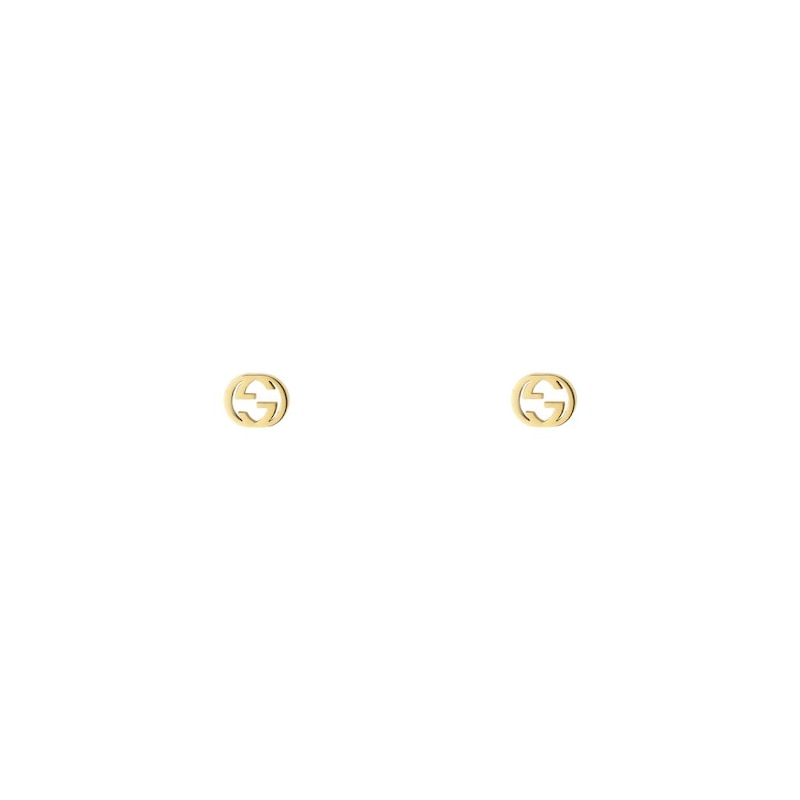 Gucci Interlocking 18ct Yellow Gold Stud Earrings