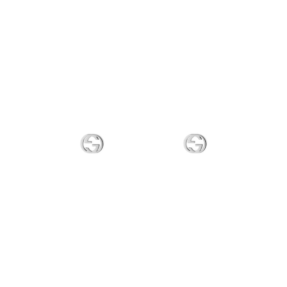 Gucci Interlocking 18ct White Gold Stud Earrings