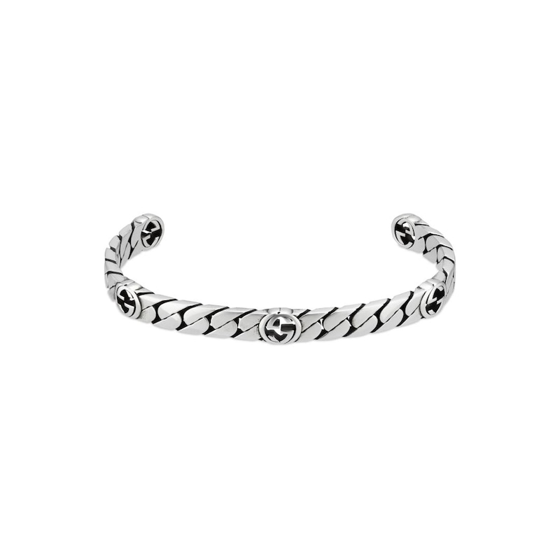 Gucci Interlocking Silver Open Bangle