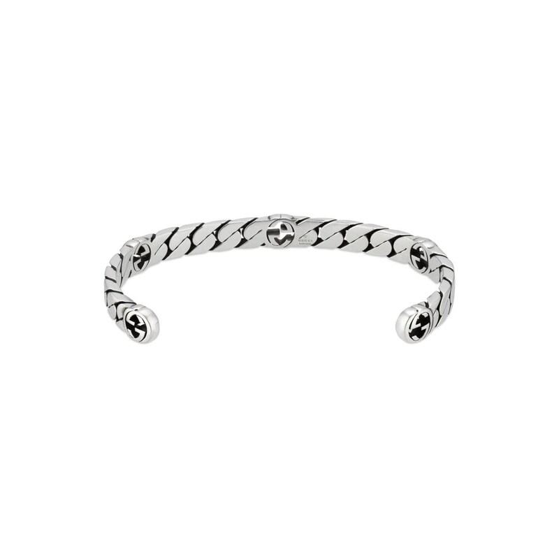 Gucci Interlocking Silver Open Bangle