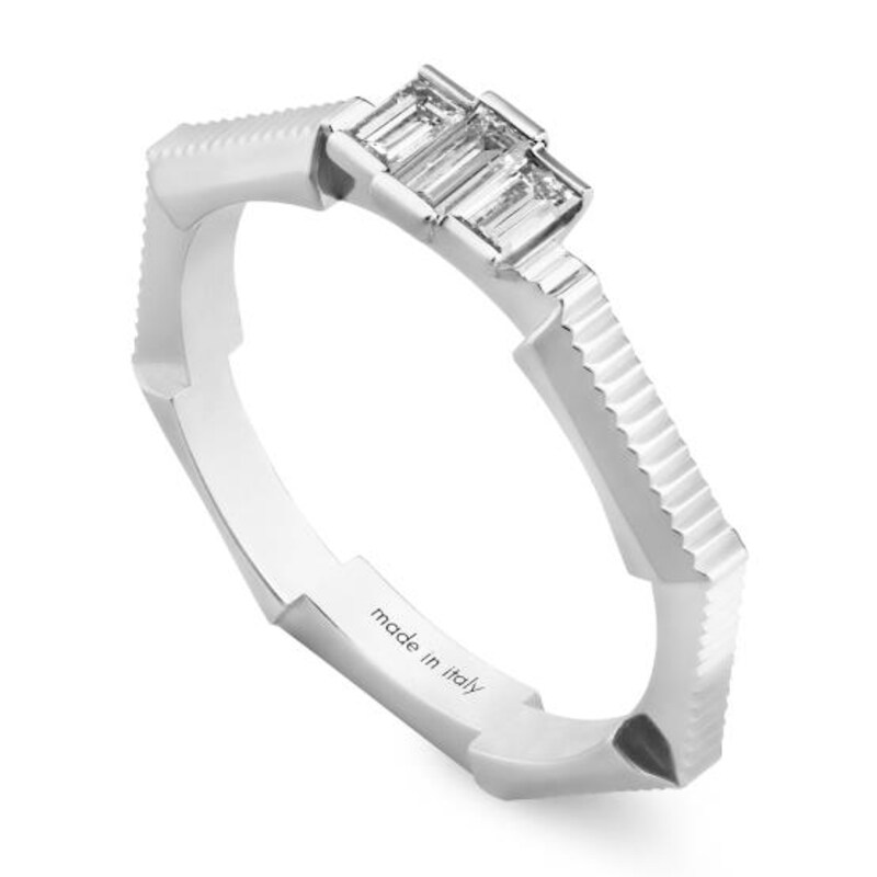 Gucci Link to Love 18ct White Gold Diamond M-N Trilogy Ring