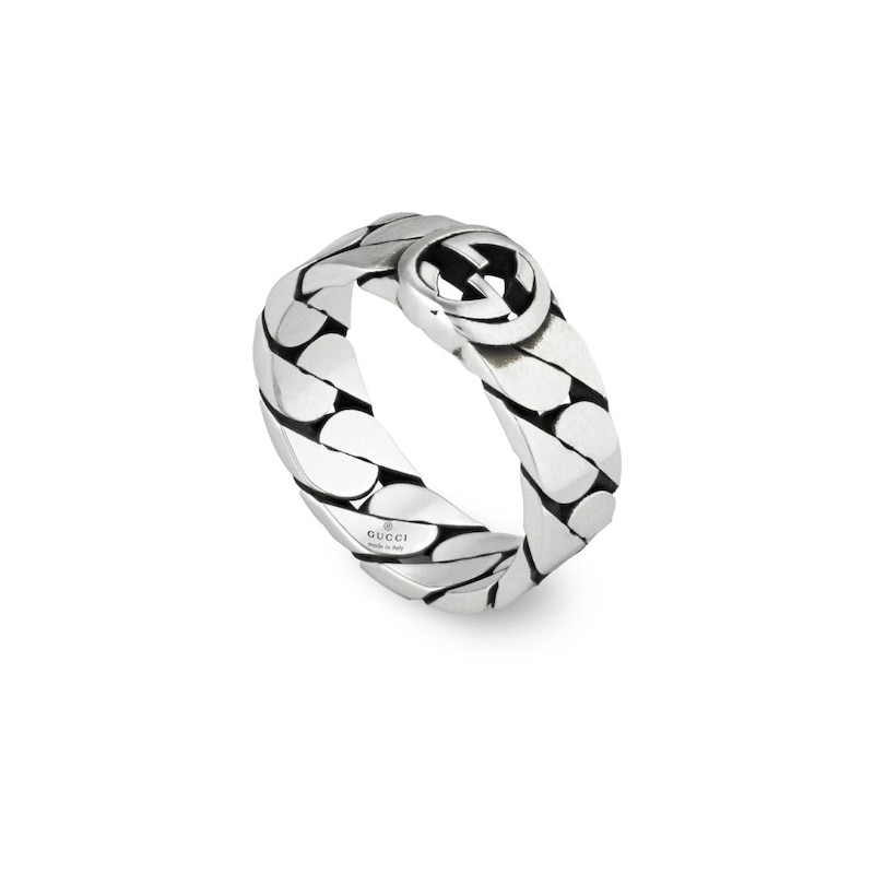 Main Image 1 of Gucci Interlocking Sterling Silver Ring (Size O-P)