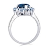 Thumbnail Image 3 of Le Vian Couture Platinum Deep Sea Blue Topaz & Blueberry Sapphire 0.31ct Vanilla Diamonds Pear Halo Ring