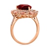 Thumbnail Image 3 of Le Vian 14ct Strawberry Gold Raspberry Rhodolite & Peach Morganite 0.50ct Nude Diamonds Pear Halo Ring