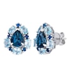 Thumbnail Image 2 of Le Vian Couture Platinum Deep Sea Blue Topaz & Blueberry Sapphire 0.24ct Vanilla Diamonds Pear Halo Stud Earrings