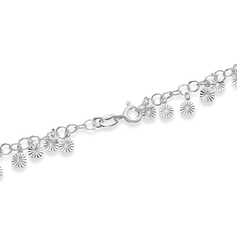 Main Image 2 of Sterling Silver 7.5" Diamond Cut Disc Bracelet