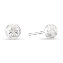 Sterling Silver 5mm Diamond Cut Ball Stud Earrings