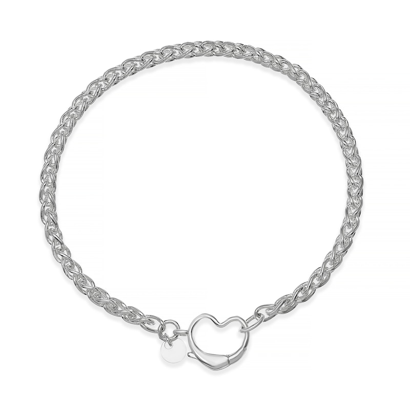 Main Image 1 of Sterling Silver Heart Clasp & Rope Bracelet