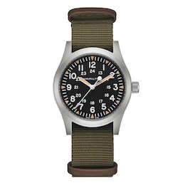 Hamilton Khaki Field Men's Green Fabric Strap Watch
