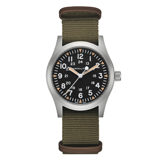 Hamilton Khaki Field Men’s Green Fabric Strap Watch