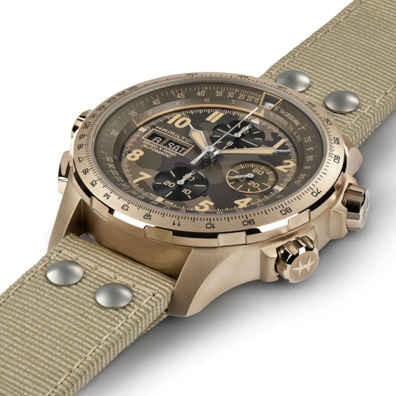 Hamilton Khaki Aviation X-Wind Auro Chrono Beige Strap Watch