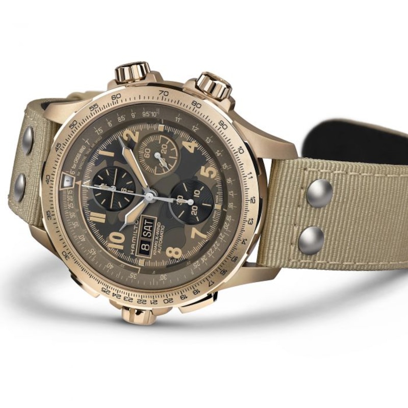 Hamilton Khaki Aviation X-Wind Auro Chrono Beige Strap Watch