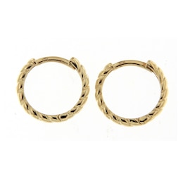 9ct Yellow Gold 11mm Polished Rope Hoop Earrings