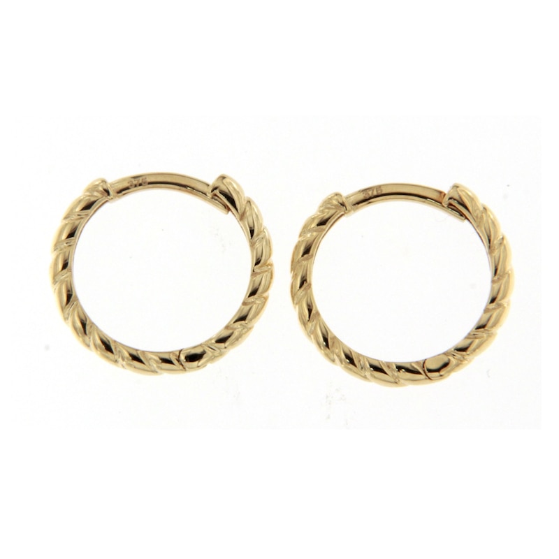 Main Image 1 of 9ct Yellow Gold 11mm Polished Rope Hoop Earrings