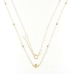 9ct Yellow Gold Diamond Cut Ball Station Necklace
