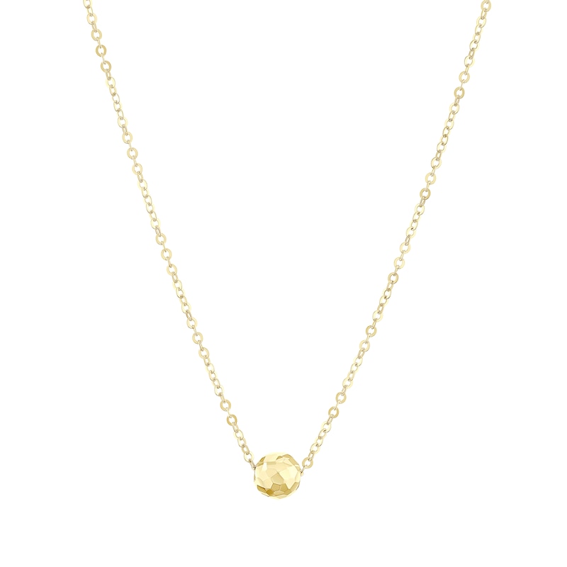 Main Image 1 of 9ct Yellow Gold 18" Diamond Cut Ball Pendant