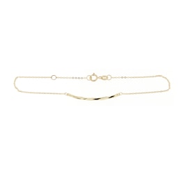 9ct Yellow Gold Diamond Cut Detail Chain Bracelet