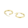 Thumbnail Image 2 of 9ct Yellow Gold 15mm Cobra Textured Hoop Earrings