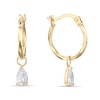 Thumbnail Image 1 of 9ct Yellow Gold Cubic Zirconia Polished Drop Hoop Earrings