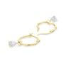 Thumbnail Image 2 of 9ct Yellow Gold Cubic Zirconia Polished Drop Hoop Earrings