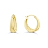 Thumbnail Image 1 of 9ct Yellow Gold Greek Key Basket Creole Hoop Earrings