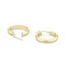 Thumbnail Image 2 of 9ct Yellow Gold 21mm Diamond Cut Round Tube Hoop Earrings