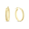 Thumbnail Image 1 of 9ct Yellow Gold Patterned Oval Hoop Earrings
