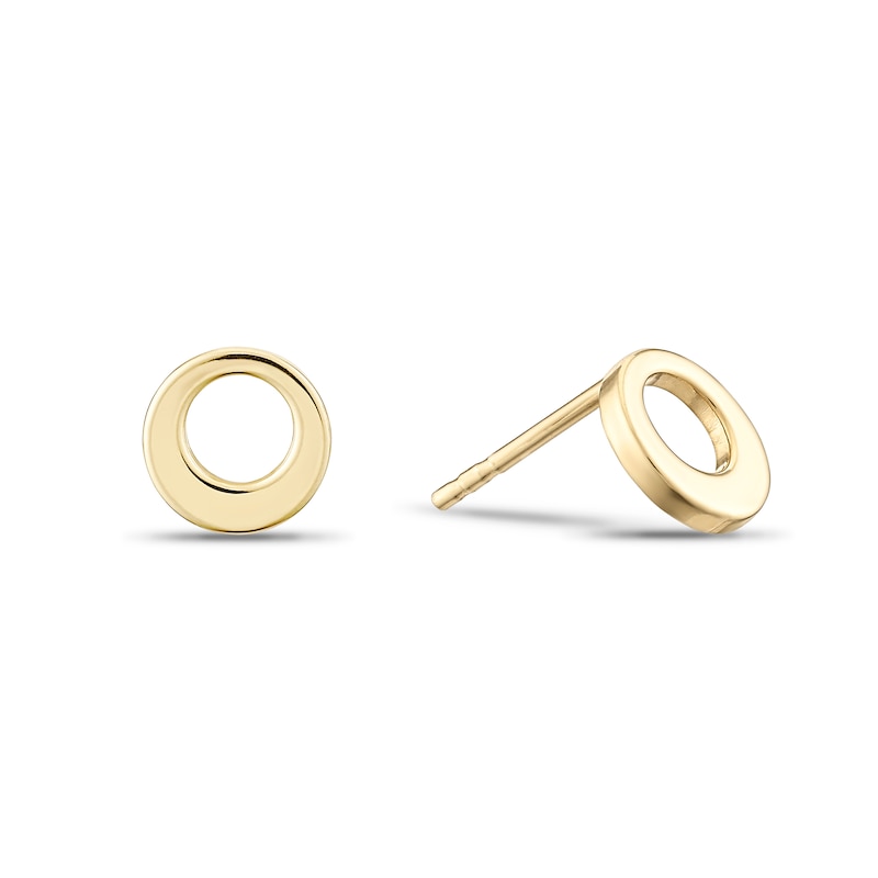 Main Image 1 of 9ct Yellow Gold 7mm Round Open Stud Earrings