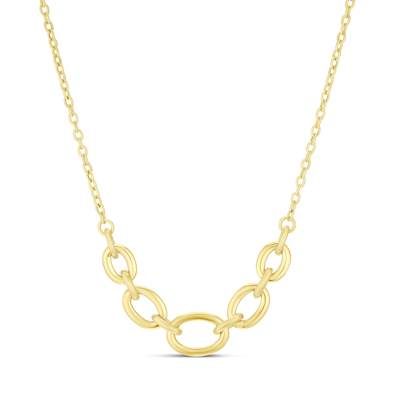 Main Image 1 of 9ct Yellow Gold 17.5mm Graduated Chain Necklace