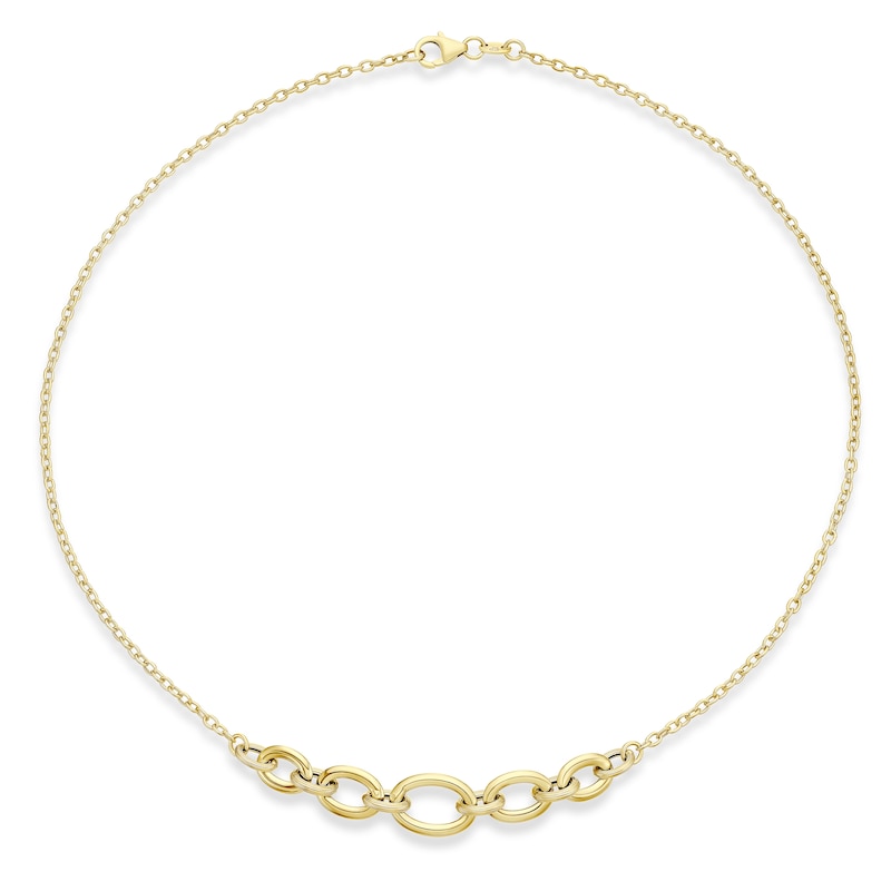 Main Image 2 of 9ct Yellow Gold 17.5mm Graduated Chain Necklace