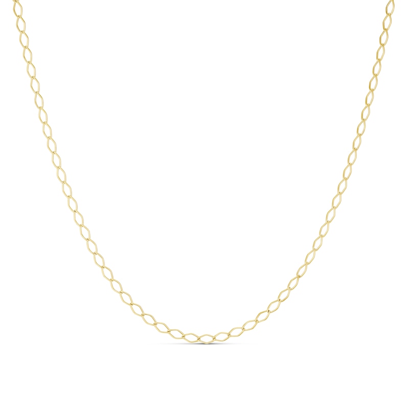 Main Image 1 of 9ct Yellow Gold 18" Diamond Shaped Link Curb Chain