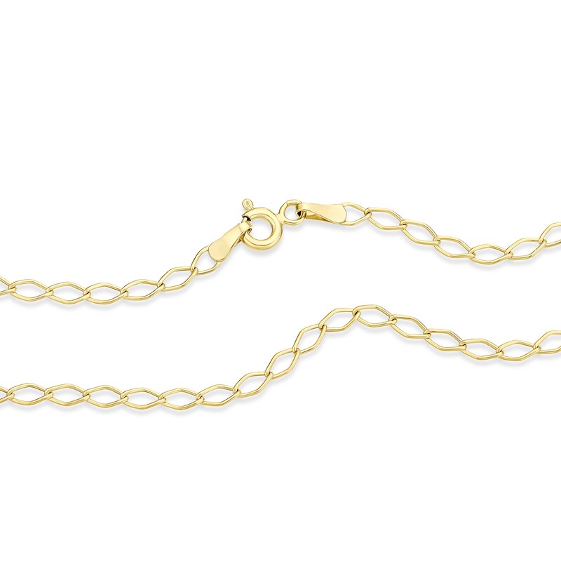 Main Image 3 of 9ct Yellow Gold 18" Diamond Shaped Link Curb Chain