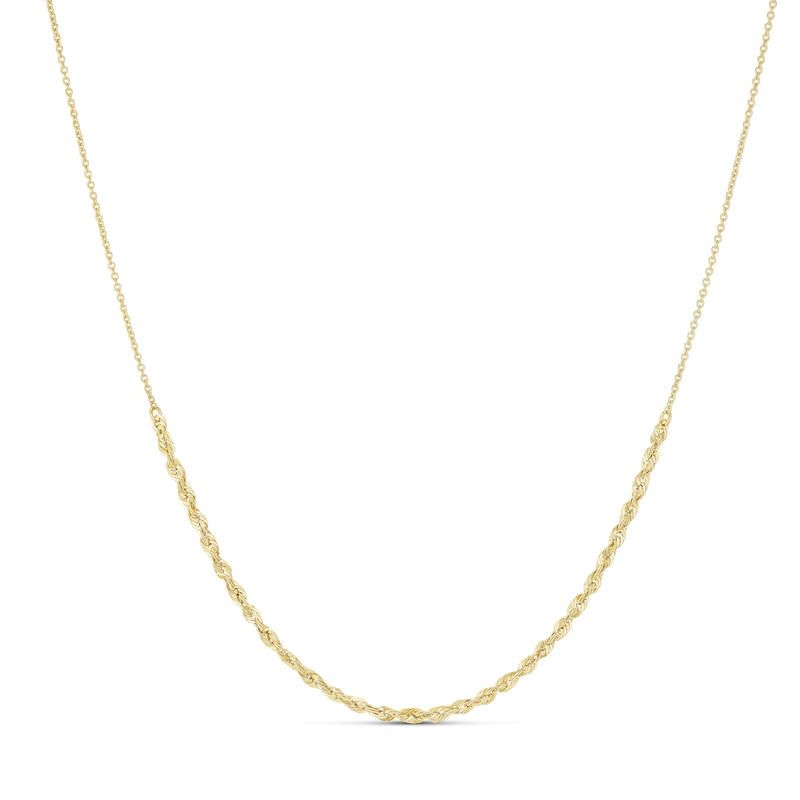 Main Image 1 of 9ct Yellow Gold 18+1" Rope Chain Necklace