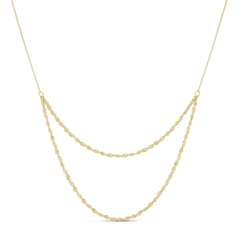 Main Image 1 of 9ct Yellow Gold 16+1" Double Rope & Trace Adjustable Chain