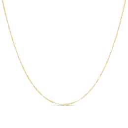 9ct Yellow Gold 18" Diamond Cut Twist & Bar Curb Chain