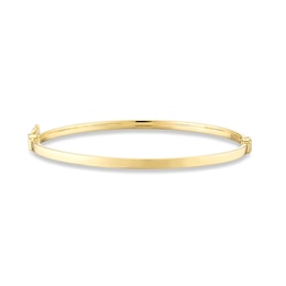 9ct Yellow Gold Narrow Polished Hinge Bangle