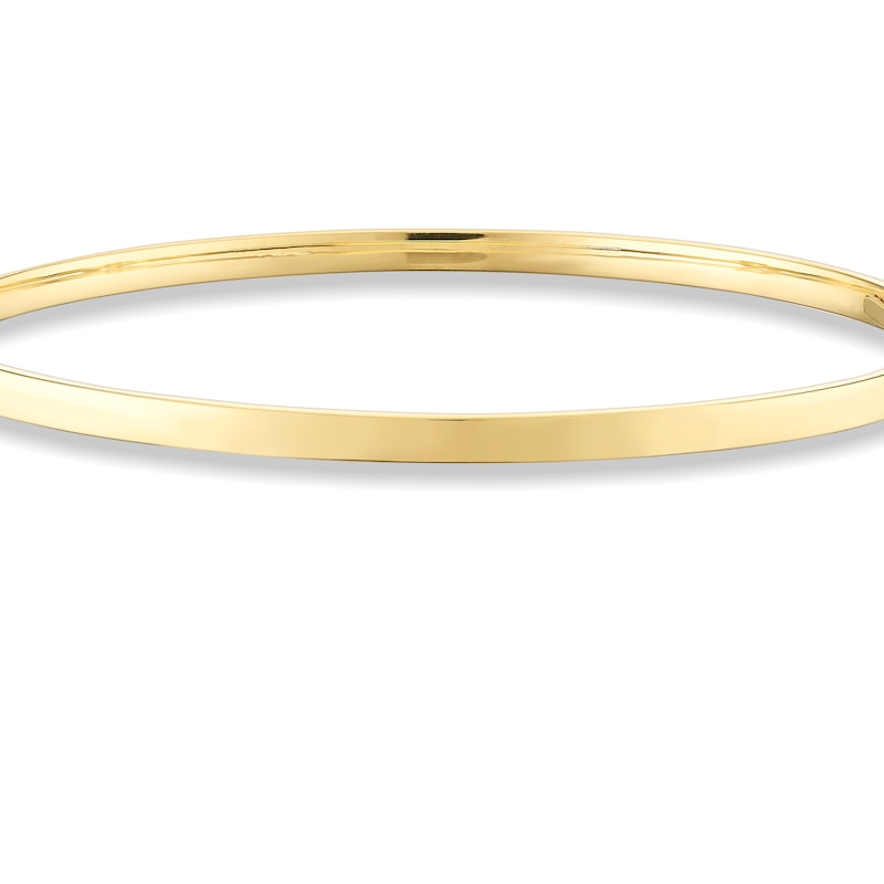 Main Image 2 of 9ct Yellow Gold Narrow Polished Hinge Bangle